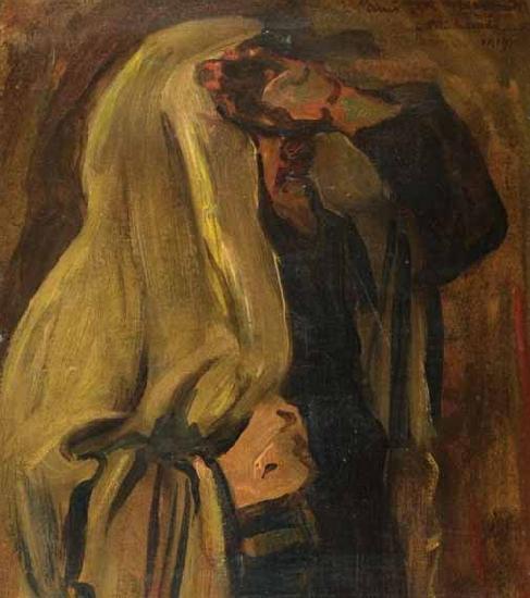 Leopold Kowalsky Jewish man wrapped in a prayer shawl oil painting image